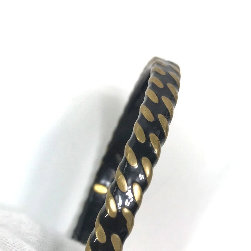 CHANEL CC Mark CC Accessory bracelet 97A Bangle Metal Black/Gold - Picture 3 of 4